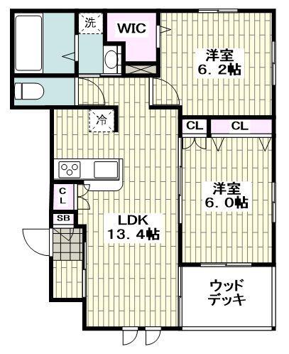 ARCEアルチェ(2LDK/1階)の間取り写真