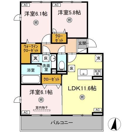 テールエリテ(3LDK/1階)の間取り写真