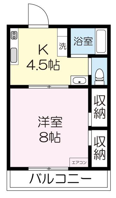 住真居麗ビッグフレンド(1DK/1階)の間取り写真