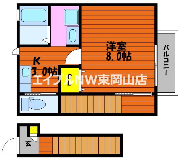 GRANTAGE(1K/2階)の間取り写真