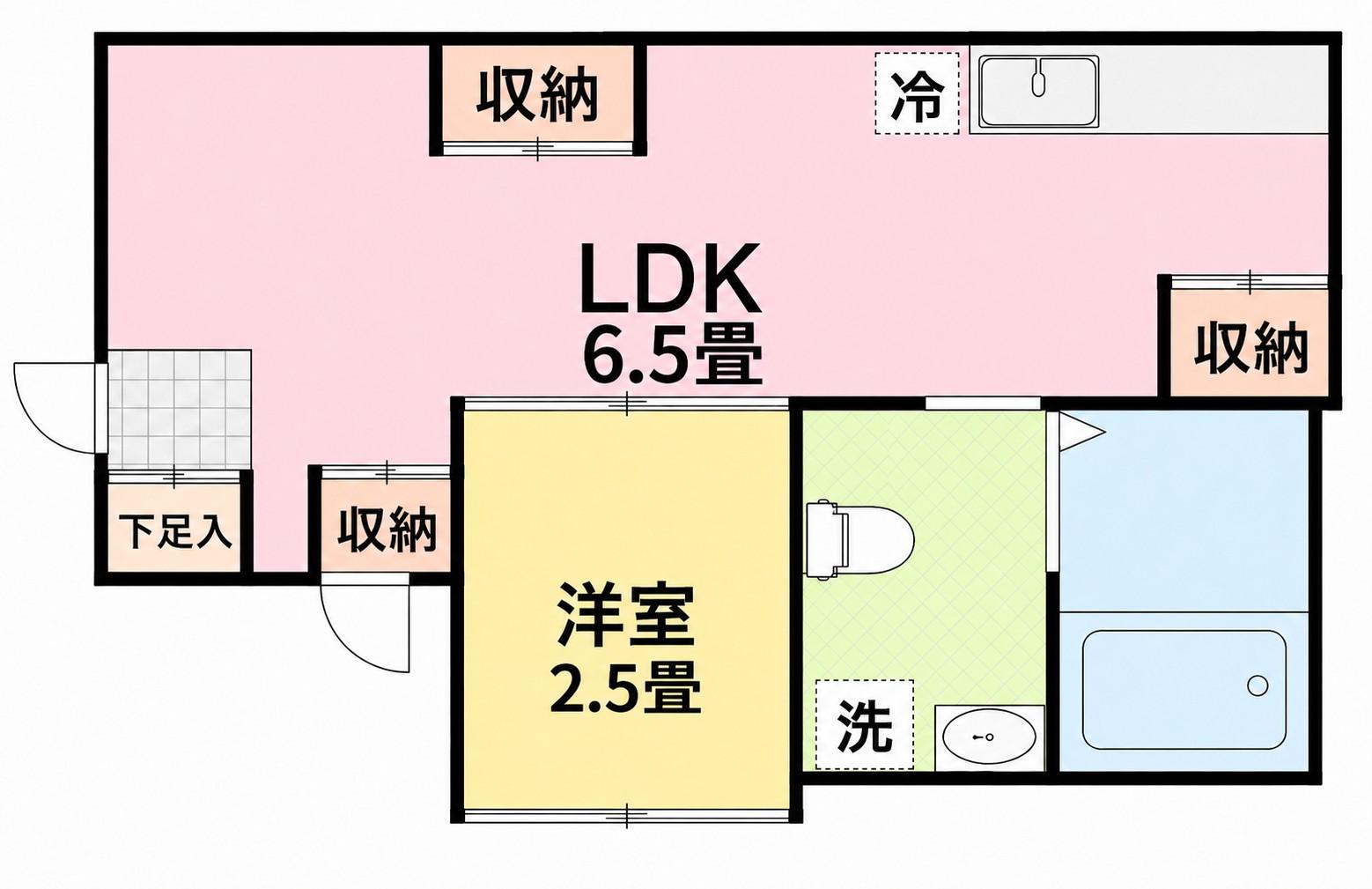 ルミナス渋谷本町(1DK/1階)の間取り写真