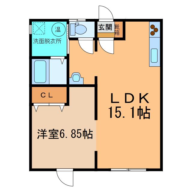 グリーンハイツ(1LDK/2階)の間取り写真