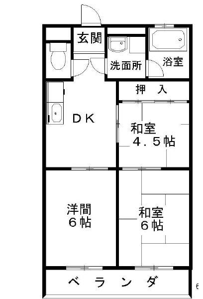 コーポ清風(3DK/1階)の間取り写真