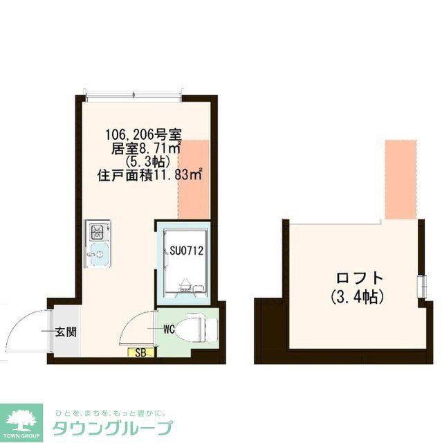 SUNNYPLACE(ワンルーム/1階)の間取り写真