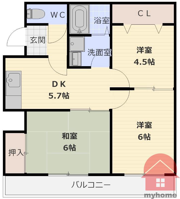 サンシャイン小柳(3DK/1階)の間取り写真