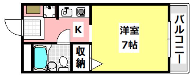 イーストヴィレッジ茨木(1K/2階)の間取り写真