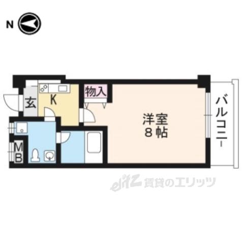 ランブラス桂 水築町(1K/3階)の間取り写真