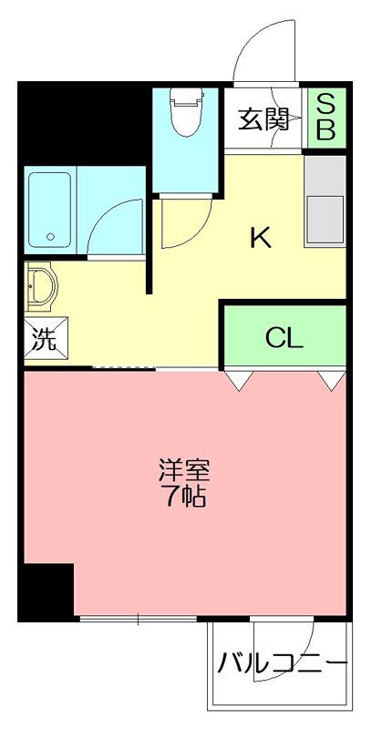 宮下ビル(1K/5階)の間取り写真