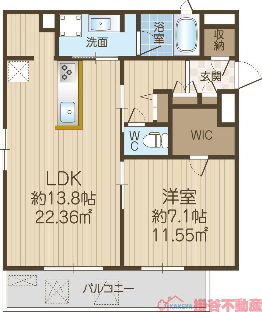 ローズメゾンY(1LDK/3階)の間取り写真