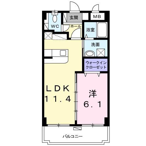 トータスハイツ(1LDK/2階)の間取り写真