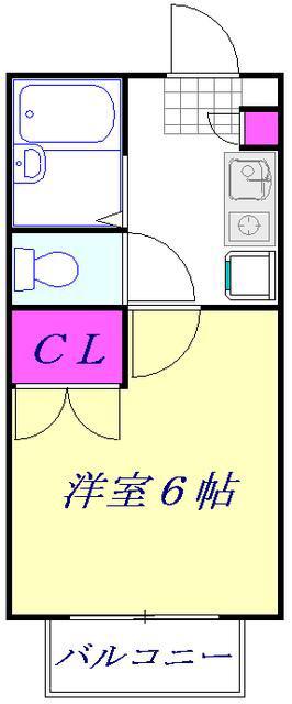 クリアⅠ(1K/1階)の間取り写真