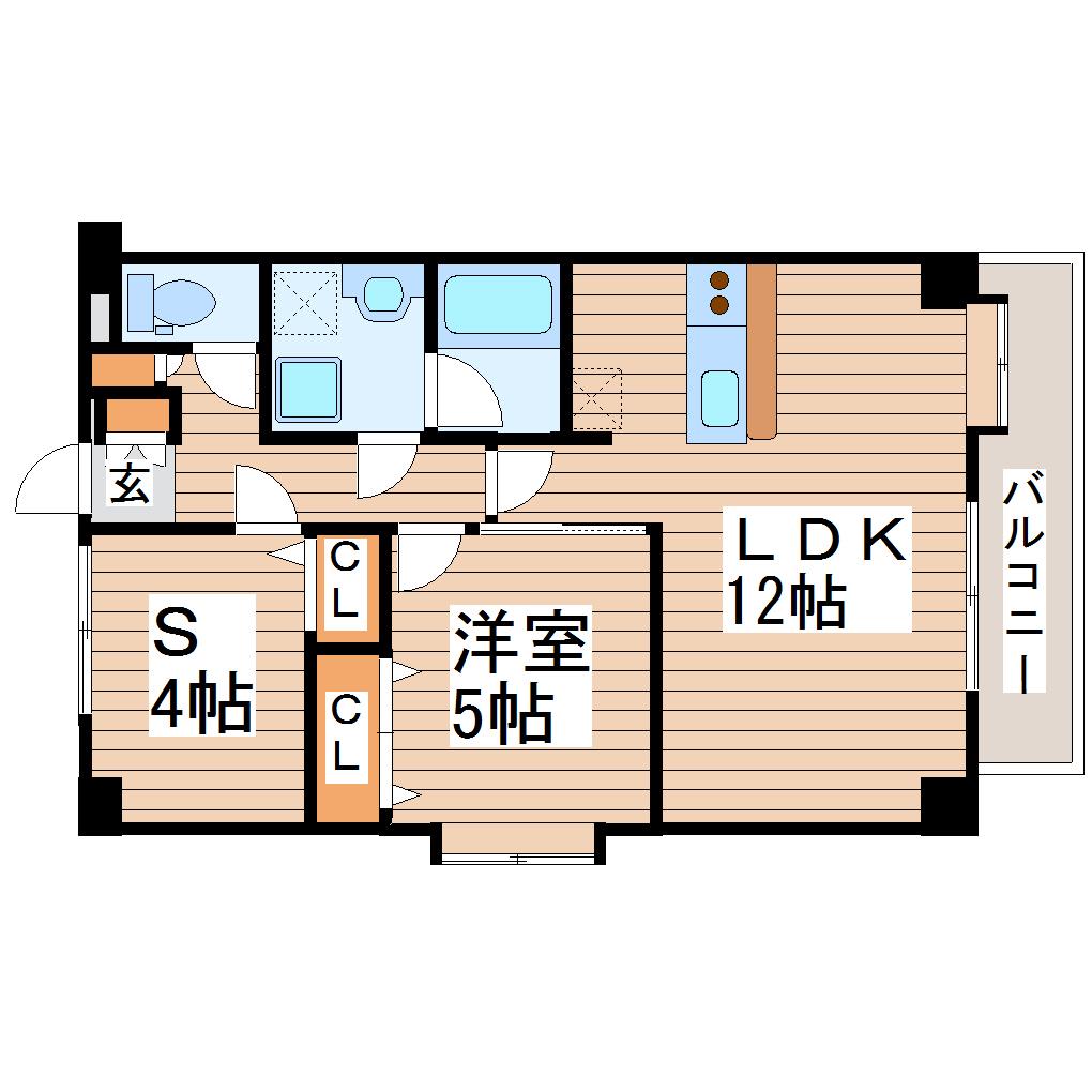 オーシャンビュー鹿野(1SLDK/2階)の間取り写真