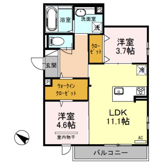 SHINYABLDG.II(2LDK/3階)の間取り写真