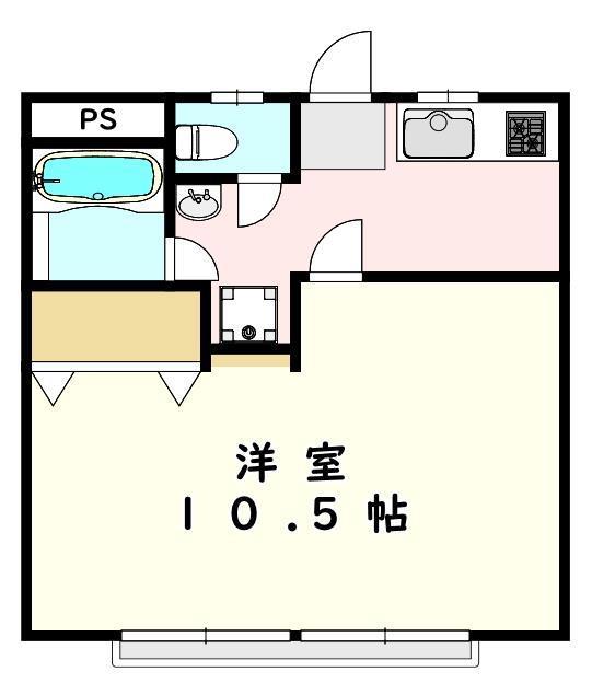 ゼフィールつくば(1DK/2階)の間取り写真