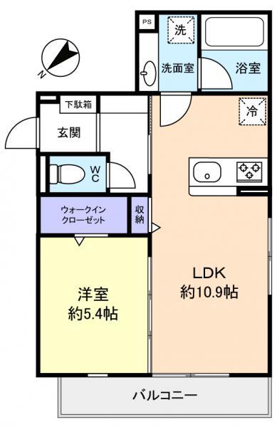 D-MARRONNIER(1LDK/2階)の間取り写真
