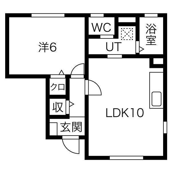 ヨーロピアンシャレータカラ(1LDK/1階)の間取り写真