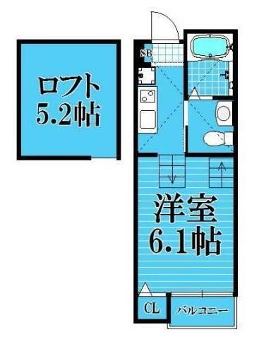 レグジー東船橋(1K/2階)の間取り写真