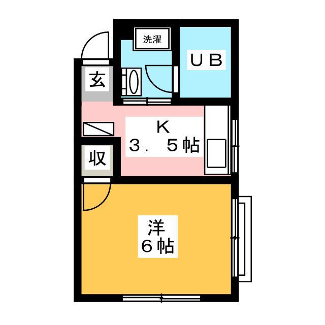 シャルムカトー(1K/2階)の間取り写真