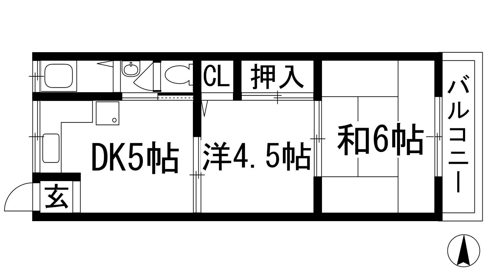 第2小田マンション(2DK/2階)の間取り写真