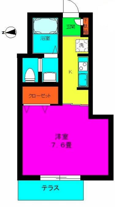 CUORE(1K/1階)の間取り写真