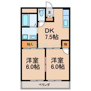 サンライズみつはし(2DK/3階)の間取り写真