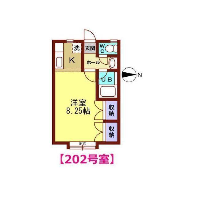 エンジェルハイツ(ワンルーム/2階)の間取り写真