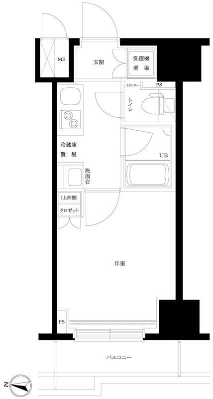ルーブル大鳥居参番館(1K/9階)の間取り写真