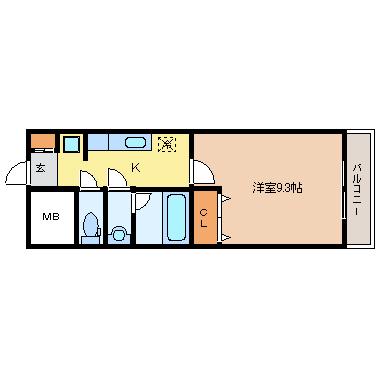 ハバードリーム6番館(1K/3階)の間取り写真