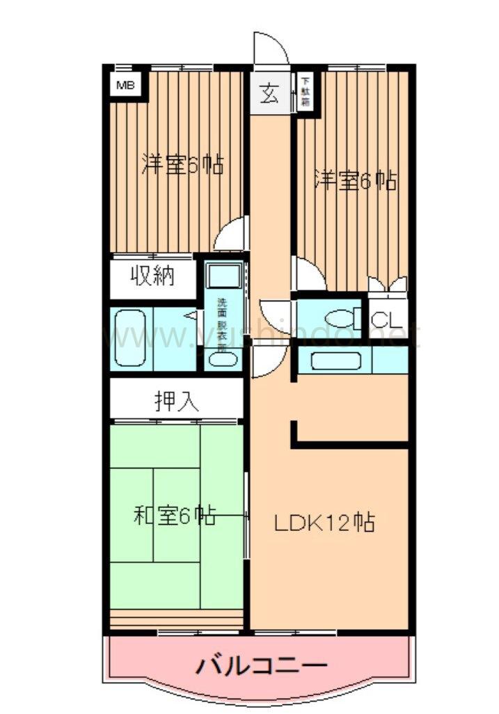 WEAVE北町(3LDK/2階)の間取り写真