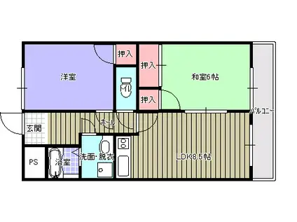 セントラルパークプラザ(2DK/7階)の間取り写真