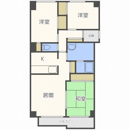 プレステージII(3LDK/7階)の間取り写真