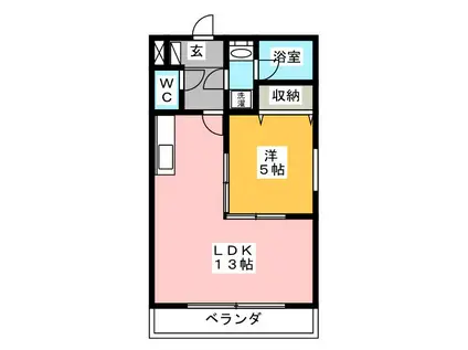 コスモハイツKATOHII(1LDK/2階)の間取り写真