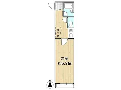 TSPACE三ツ沢(1K/4階)の間取り写真