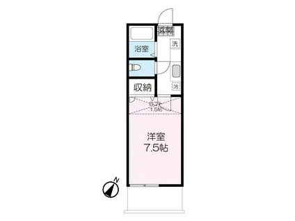 ロワールハイツ(1K/1階)の間取り写真