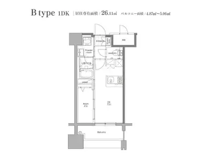 エンクレスト博多STYLE(1DK/3階)の間取り写真