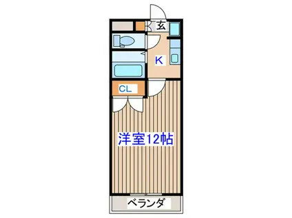 ドリームヒルズ(1K/4階)の間取り写真