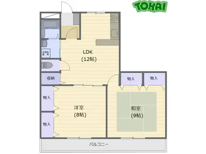 MO-VII(2LDK/4階)の間取り写真