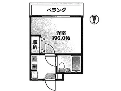 ゆめのこーぽ(1K/2階)の間取り写真