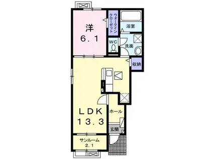 M&H II(1LDK/1階)の間取り写真