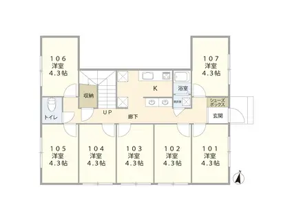 練馬春日町IV(ワンルーム/1階)の間取り写真
