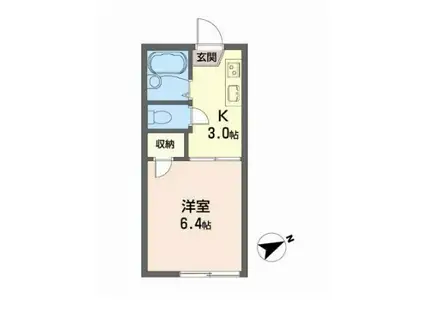 ニューリーブスA(1K/2階)の間取り写真