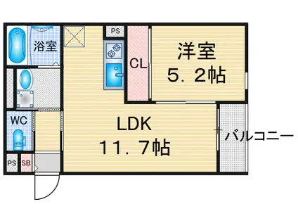 SK RESIDENCE NAGOYA(1LDK/1階)の間取り写真
