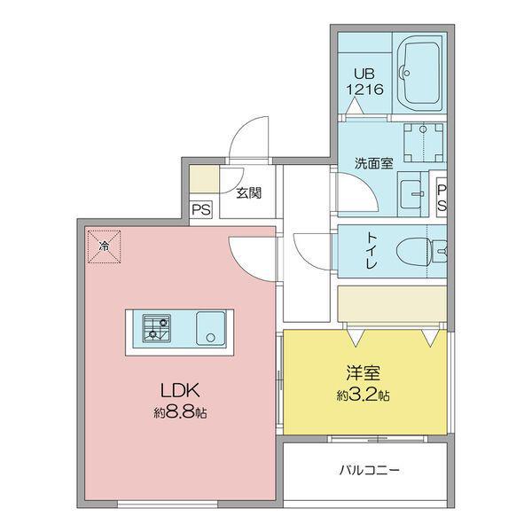 SQUARE知立(1LDK/1階)の間取り写真