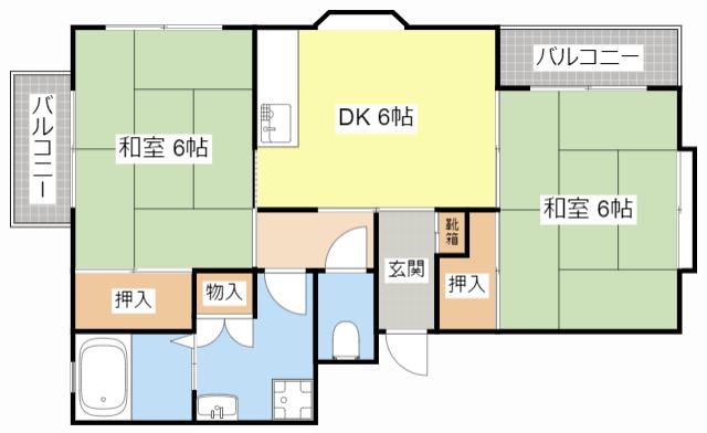 ハイツソワナカ(2DK/3階)の間取り写真