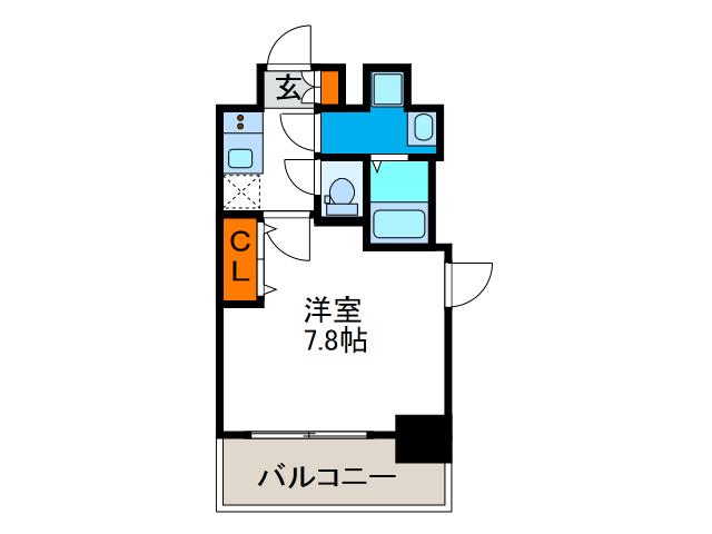 セオリー大阪ベイシティ(1K/2階)の間取り写真