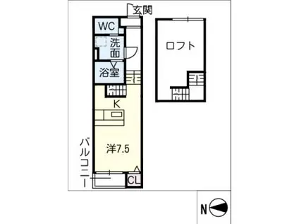 MOONPARK千種(ワンルーム/1階)の間取り写真