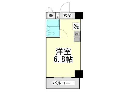 ロマネスク御影(ワンルーム/4階)の間取り写真