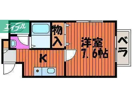 カサブランカ十日市(1K/3階)の間取り写真