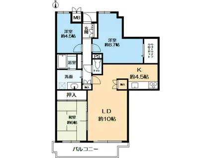 東町・江戸町ビル(3LDK/17階)の間取り写真