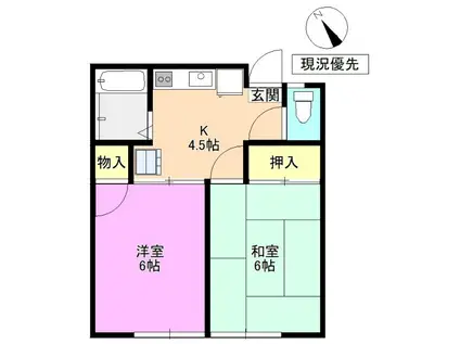 ロイヤルハイツ蒼久保(2K/2階)の間取り写真